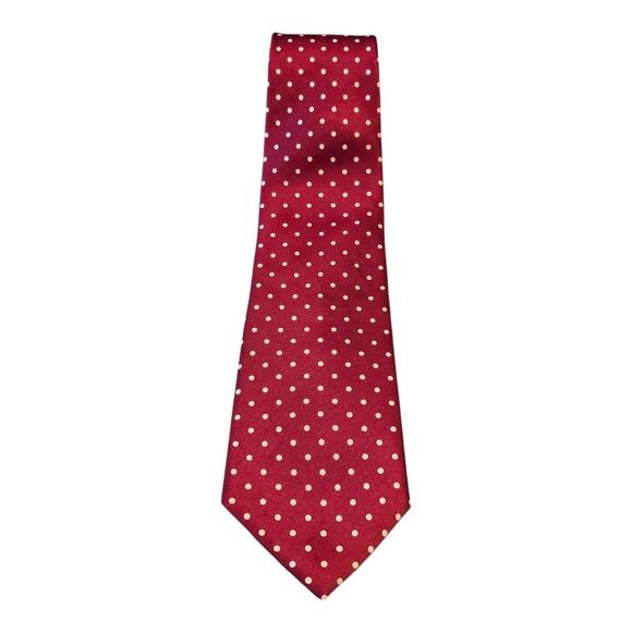 Vintage Bert Pulitzer Necktie Red White Polka Dot 100% Silk Classic Width USA - Picture 1 of 6